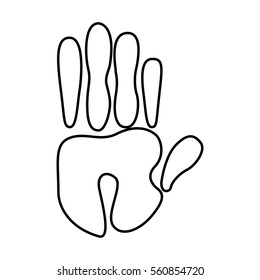 hand human print isolated icon vector illustration design