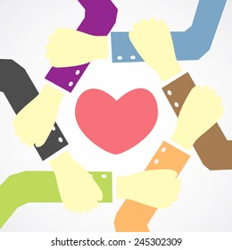 hand of human protect heart