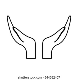 hand human protection symbol vector illustration design