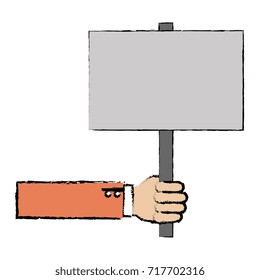 hand human with protest banner