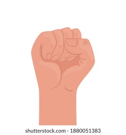 hand human protesting fist icon vector illustration design