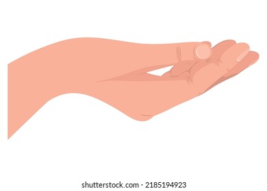 hand human receiving gesture isolated icon