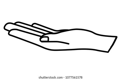hand human receiving isolated icon