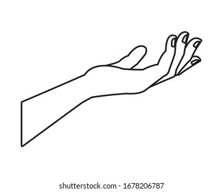 hand human receiving isolated icon vector illustration design