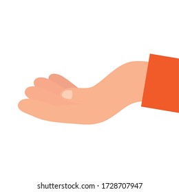 hand human receiving isolated icon vector illustration design