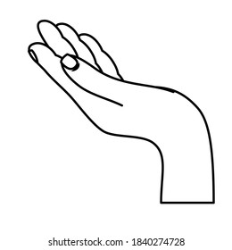 Hand-Mensch-Empfang einzeln Symbol Vektorgrafik-Design