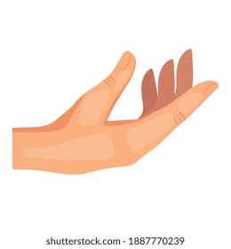 hand human receiving symbol signal icon vector illustration design