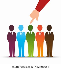 hand human resorces recruit desing isolated