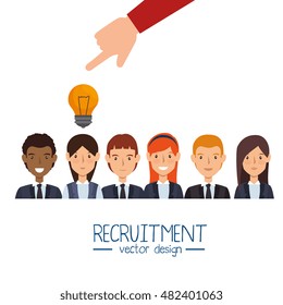 hand human resorces recruit desing isolated