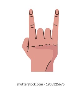 hand human rock and roll symbol gesture icon vector illustration design