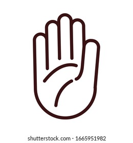 hand human sense line style icon vector illustration design