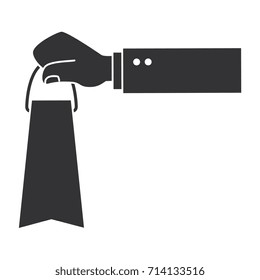 hand human with shopping bag isolated icon