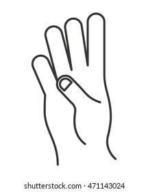hand human sign isolated icon vector illustration design
