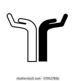 hand human silhouette icon vector illustration design