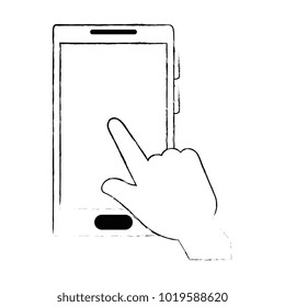 hand human with smartphone device
