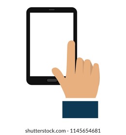 hand human with smartphone device