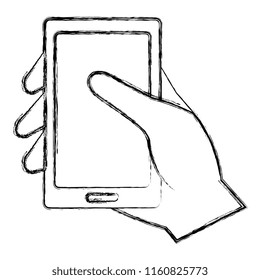 hand human with smartphone device