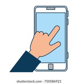 hand human with smartphone device