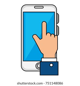hand human with smartphone device
