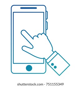 hand human with smartphone device