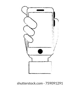 hand human with smartphone device