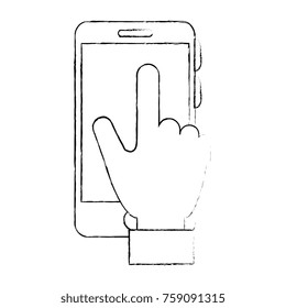 hand human with smartphone device