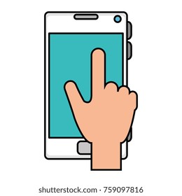 hand human with smartphone device