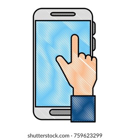 hand human with smartphone device