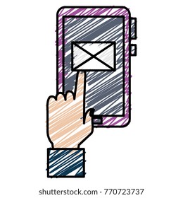 hand human with smartphone device