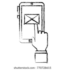 hand human with smartphone device