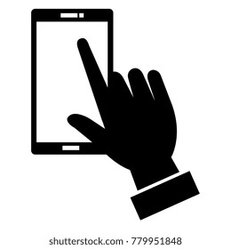 hand human with smartphone device