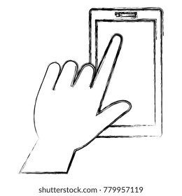 hand human with smartphone device