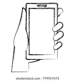 hand human with smartphone device