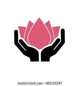 hand human with spa icon vector illustration design