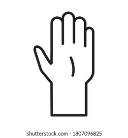 hand human stop line style icon vector illustration design