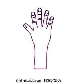 Hand-Mensch-Stopp-Linie Stil Symbol Vektorgrafik Design
