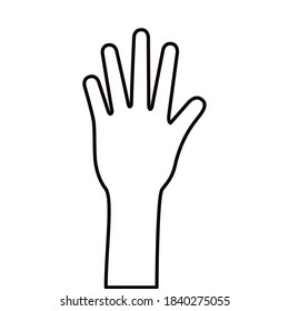 hand human stop line style icon vector illustration design