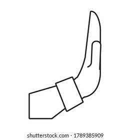 hand human stop protest line style icon vector illustration design