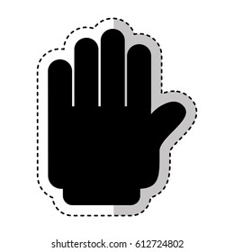 hand human stop silhouette isolated icon