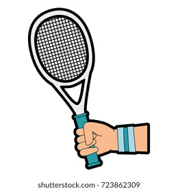 hand human with tennis racket