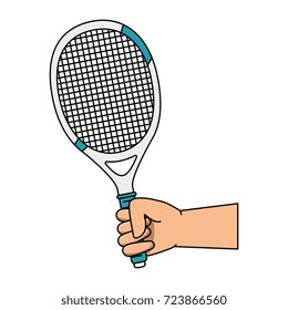 hand human with tennis racket