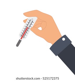 hand human with thermometer