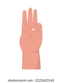 Hand Human Three Fingers Icon