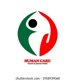 hand and human vector illustration, great for caring for fellow humans logos