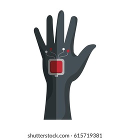 hand human with Virtual reality device