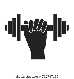 hand human with weight lifting device gym