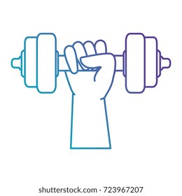 hand human with weight lifting isolated icon