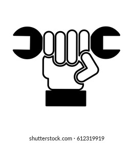 hand human with wrench