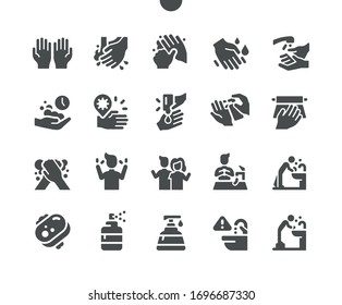Hand hygiene 2 Well-crafted Pixel Perfect Vector Solid Icons 30 2x Grid for Web Graphics and Apps. Simple Minimal Pictogram
