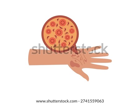 Hand Hygiene and Bacteria Contamination Illustration